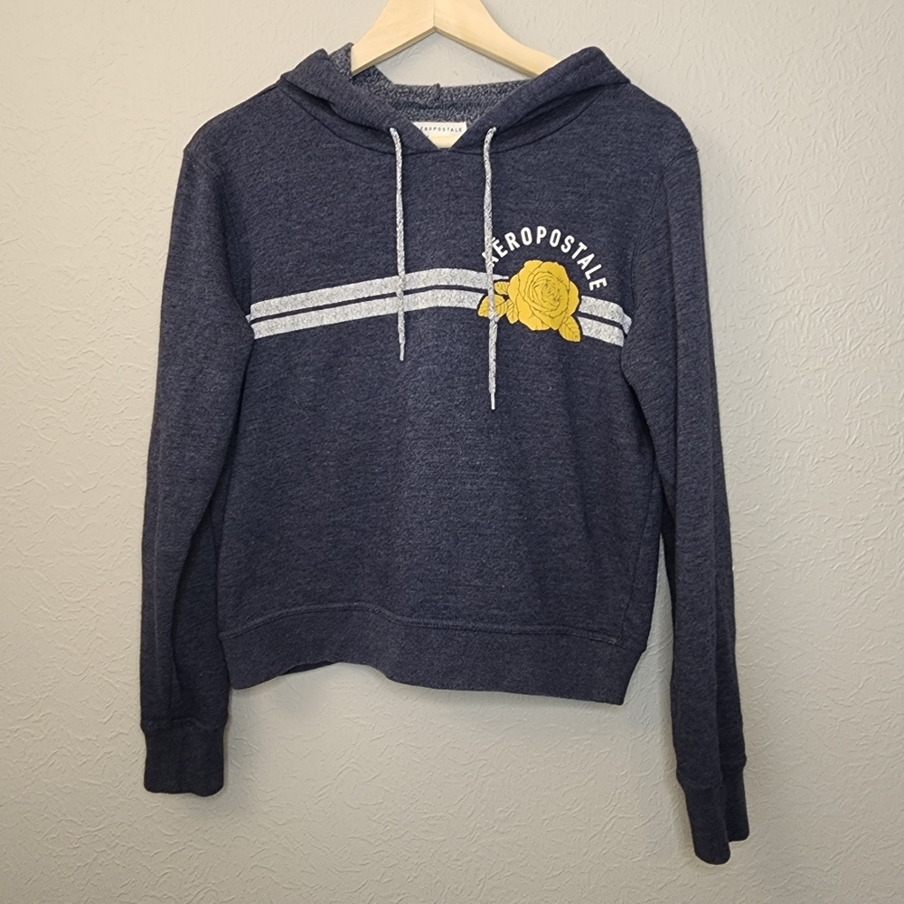 Aeropostale Women Pullover Hoodie Jacket SWEAT SHIRT M‎ Grey Rose Yellow Box2